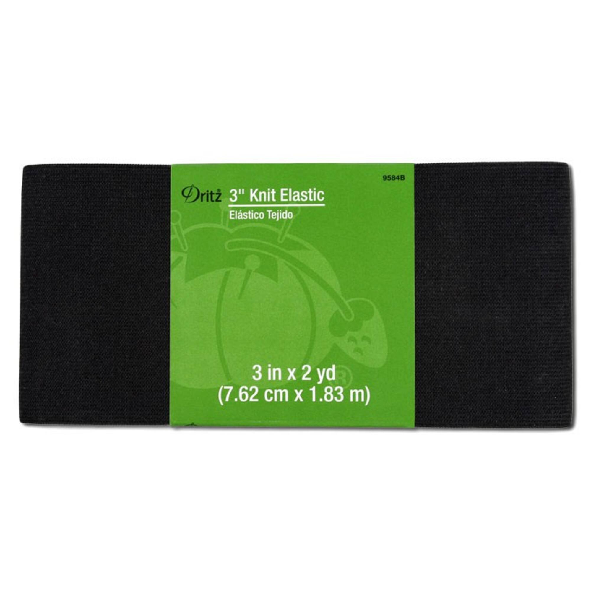 3" Black Knit Elastic - 2 Yards